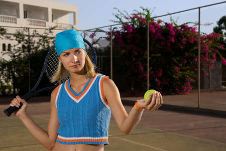 Attractive tennis playerの写真素材