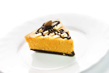 Nut cake isolated on white backgroundの写真素材