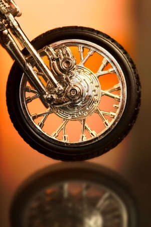 Motorcycle wheel on abstract backgroundの写真素材