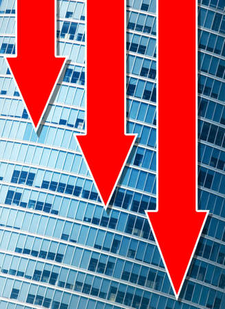 Financial graphs going downの写真素材