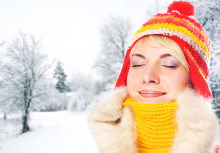 Beautiful young woman in winter clothing