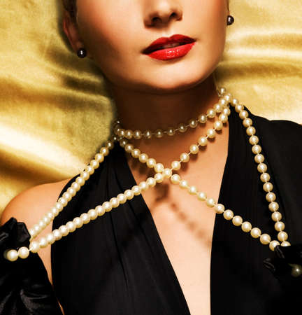 Lovely woman retro portraitの写真素材