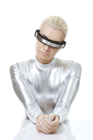 Beautiful cyber womanの写真素材