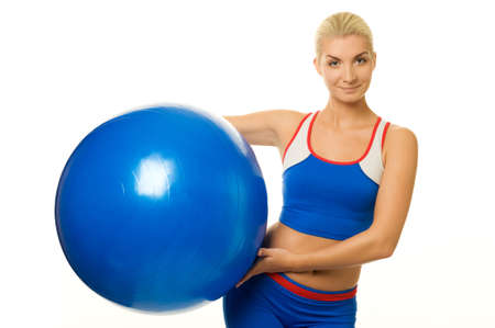 Beautiful fitness trainer with a ball 

の写真素材