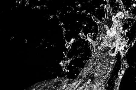 Stylish water splash. Isolated on black background の写真素材