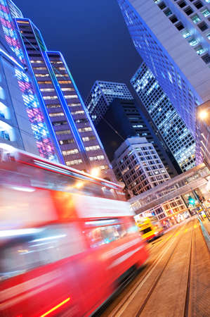  Fast moving bus at night 
の写真素材