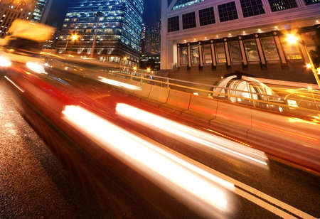 Fast moving cars at night の写真素材