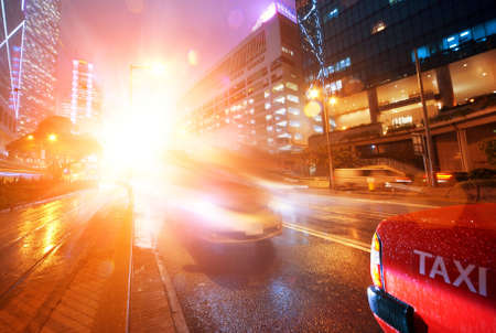 Traffic in the night cityの写真素材