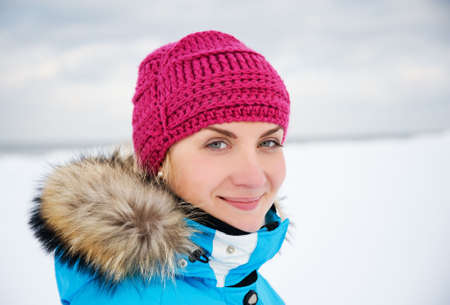 Beautiful woman enjoying winter day 
の写真素材