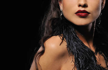 Close-up portrait of a beautiful brunette woman 
の写真素材
