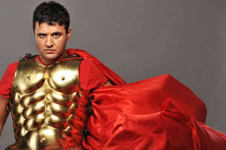 Portrait of a roman legionary soldierの写真素材