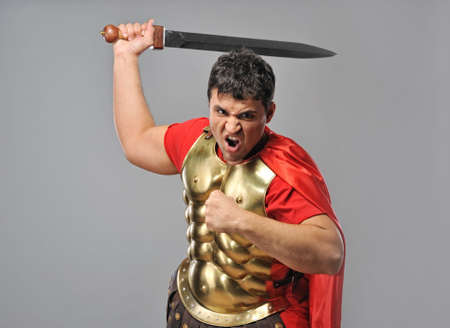 Legionary soldier ready for a war 
の写真素材