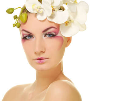   Beautiful woman with creative make-up 
の写真素材