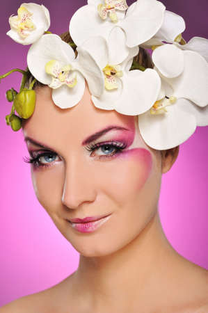 Beautiful woman with creative make-up 
の写真素材