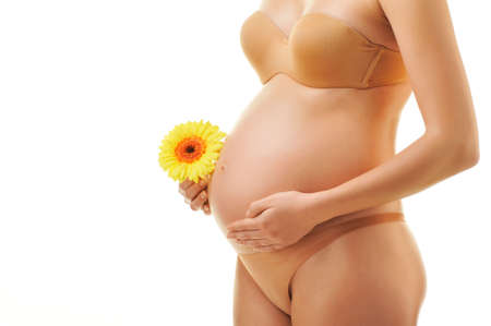 Beautiful body of a pregnant womanの写真素材