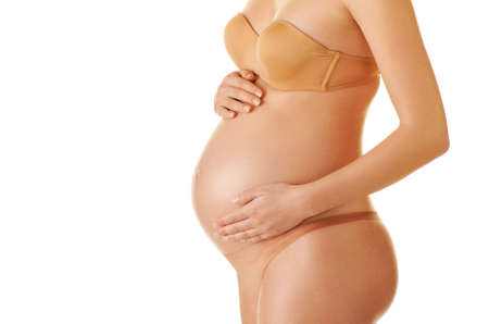 Beautiful body of a pregnant womanの写真素材