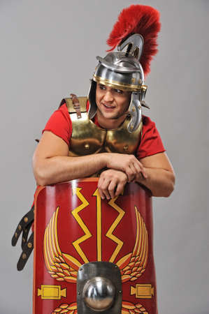 Portrait of a legionary soldier の写真素材