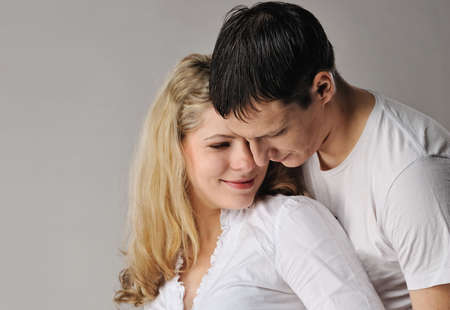 Portrait of a young beautiful coupleの写真素材