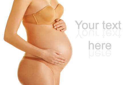 Beautiful body of a pregnant womanの写真素材