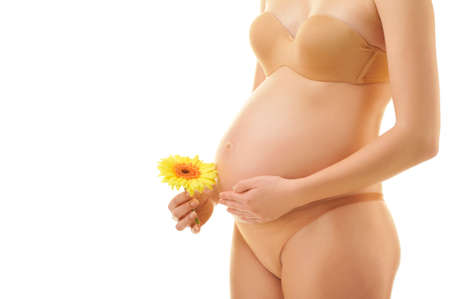 Beautiful body of a pregnant womanの写真素材