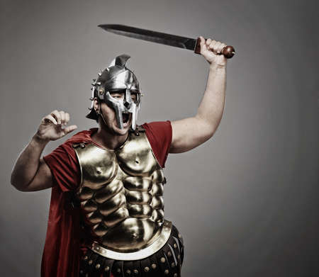 Legionary soldier ready for a war 
の写真素材