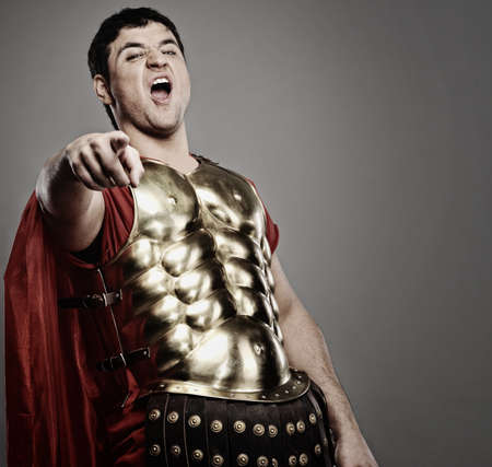 Portrait of a legionary soldier の写真素材