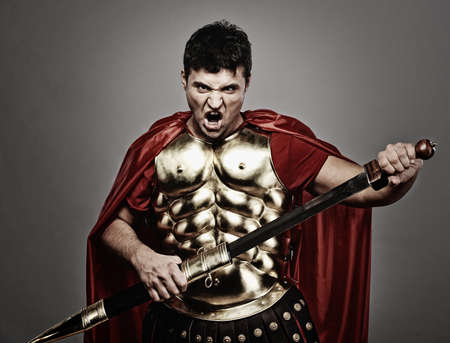 Legionary soldier ready for a warの写真素材