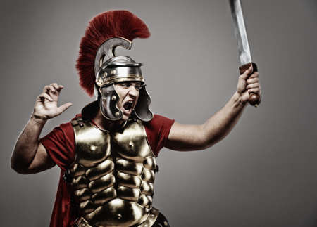 Legionary soldier ready for a warの写真素材