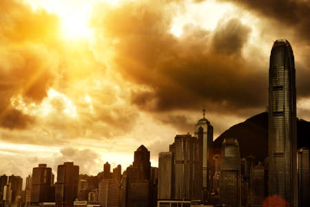 View to the skyscrapersの写真素材