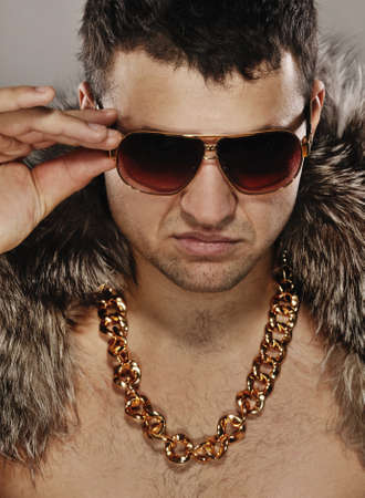 Stylish man in sunglassesの写真素材