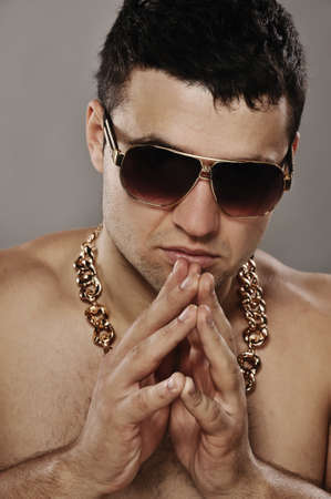 Stylish man in sunglassesの写真素材