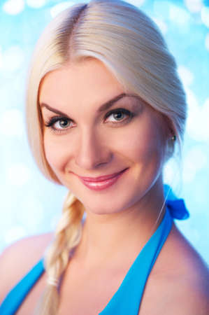 Portrait of a lovely blond girlの写真素材