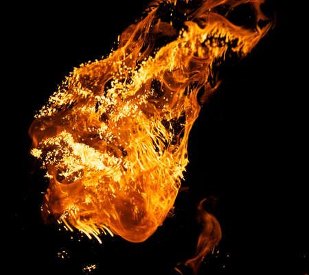 Fire explosion isolated on black background