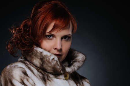 Beautiful redhead womanの写真素材