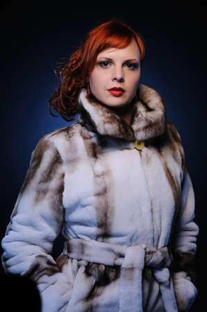 Beautiful redhead womanの写真素材