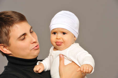 Happy father with his baby