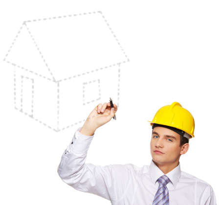 Young handsome builder