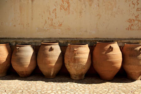 Many pots outdoorsの写真素材