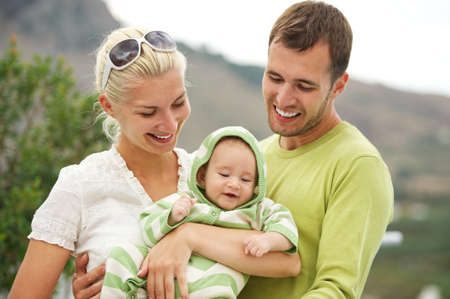Happy family outdoors