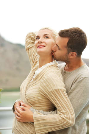 Beautiful couple expecting a babyの写真素材