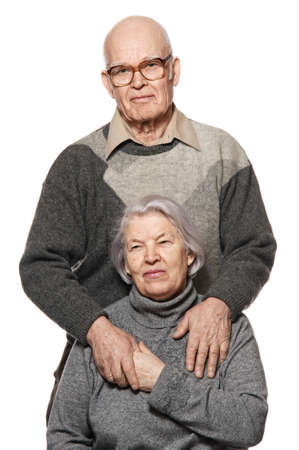 Portrait of a happy senior couple embracing each otherの写真素材