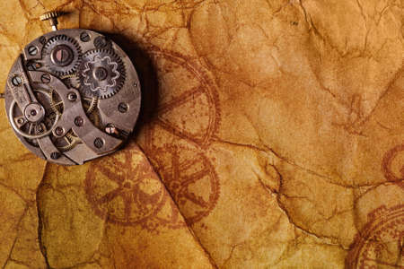 Close-up of an ancient gearsの写真素材