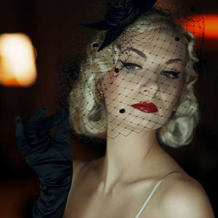 Lovely woman retro portrait