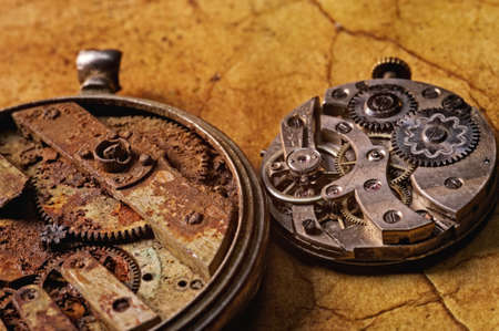 Close-up of an ancient gearsの写真素材