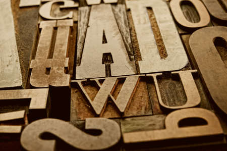 Vintage letter printsの写真素材