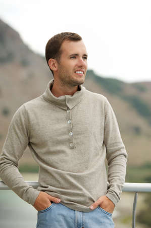 Handsome man outdoorsの写真素材