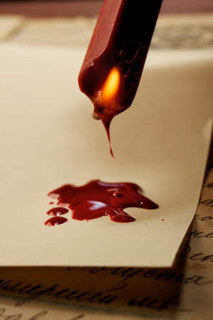 Stamp wax on blank paperの写真素材