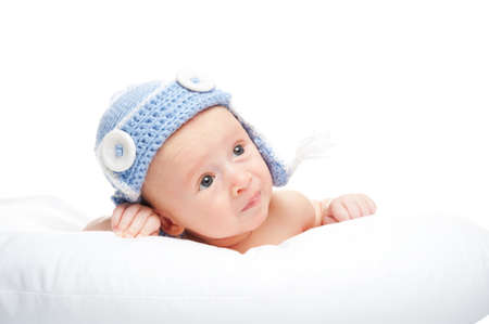 Funny little baby portrait.の写真素材