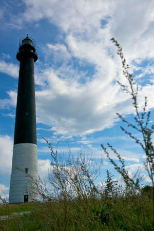Lighthouse against blue sky.の写真素材