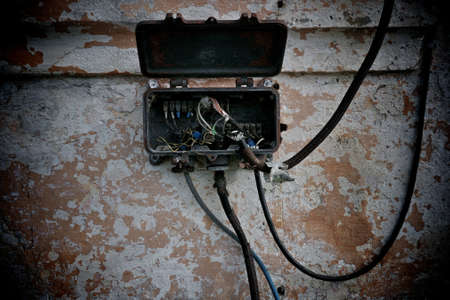 Old electrical metal box.の写真素材